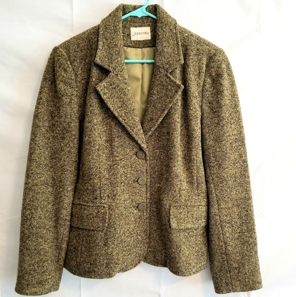 St. John's Bay Green Tweed Wool Blazer XL